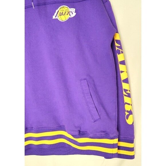 Los Angeles Lakers Sweatshirt Purple Pullover Turtle Neck Drawstring Medium - Picture 5 of 13